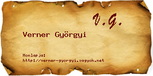 Verner Györgyi névjegykártya